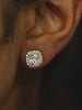 PRINCESS CUT 1 CARAT AMERICAN DIAMOND STUD EARRINGS IN 925 STERLING SILVER