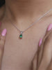 EMERALD PENDANT NECKLACE IN 925 STERLING SILVER FOR WOMEN-8
