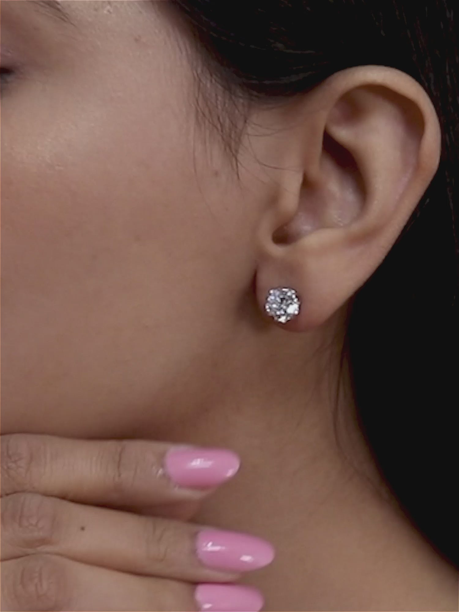 Cute Pink diamond studs Earrings | Gemzlane