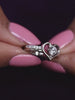 1 CARAT HEART SHAPED LOVE RING IN SILVER