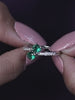 Double Solitaire Emerald Silver Ring