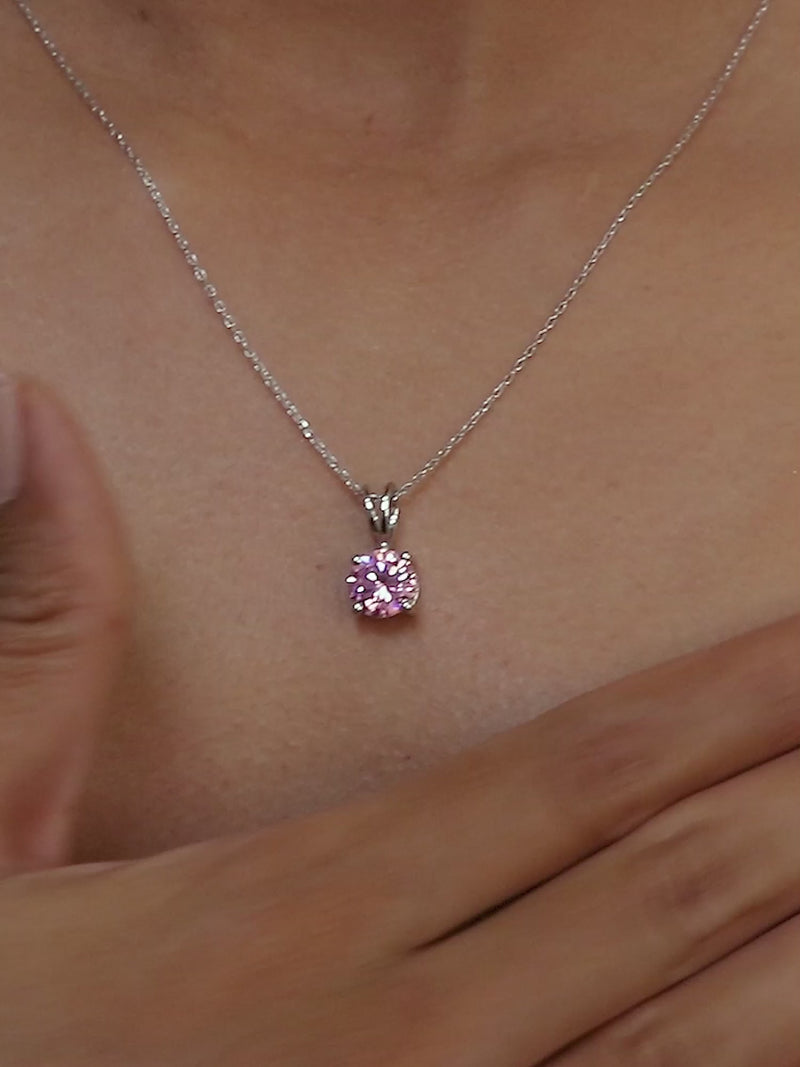ORNATE JEWELS PINK SOLITAIRE NECKLACE WITH EARRINGS-5