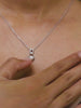 STERLING SILVER INFINITY STYLE AMERICAN DIAMOND AND PEARL NECKLACE