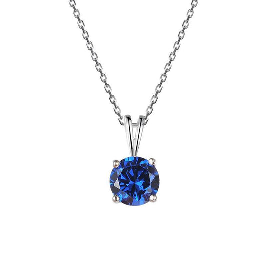 925 SILVER CREATED BLUE SAPPHIRE PENDANT - Ornate Jewels