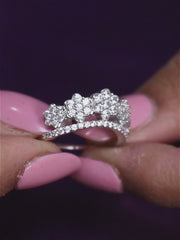 Flower Crown Ring For Women In Silver