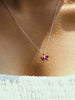 PURE SILVER RED RUBY BUTTERFLY PENDANT