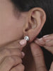0.5 CARAT AMERICAN DIAMOND SOLITAIRE HALO STUDS IN 925 STERLING SILVER