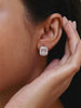 1.5 CARAT CUSHION CUT AMERICAN DIAMOND STUD STERLING SILVER EARRINGS