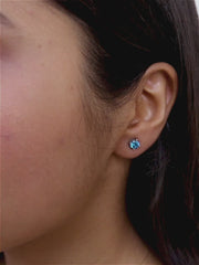 Half Carat Daily Wear Studs In Blue Topaz