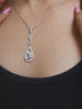 Silver American Diamond Water Drop Necklace