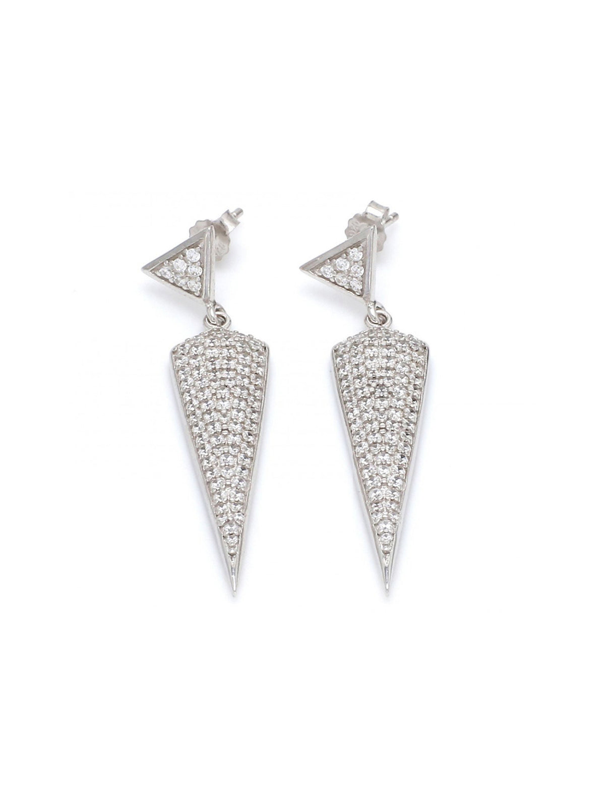 AMERICAN DIAMOND 925 SILVER LONG EARRINGS FOR HE-3