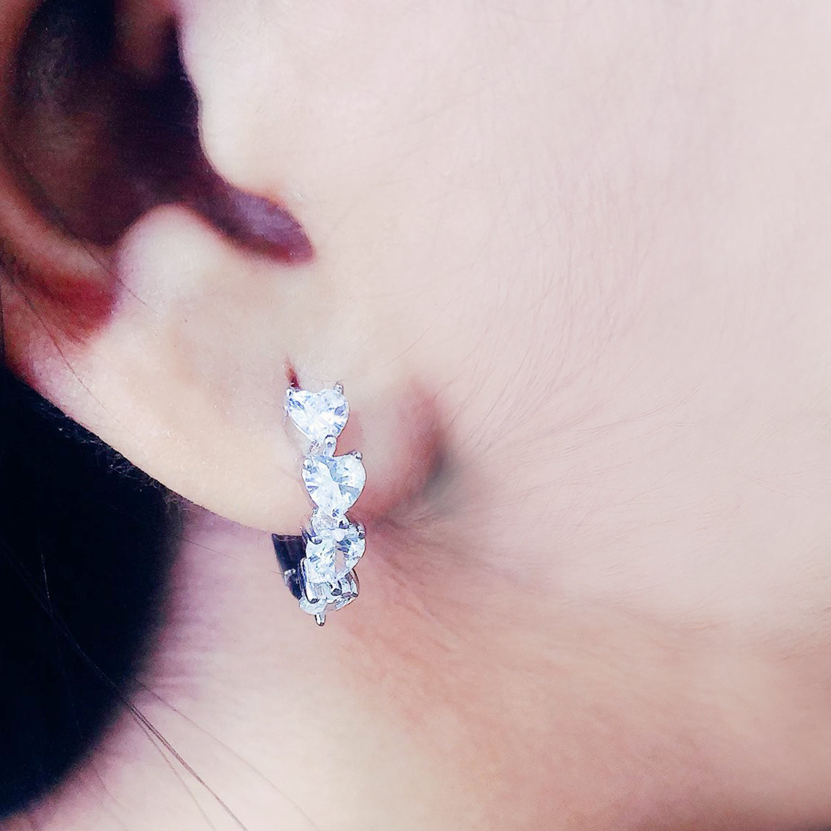 HEART SHAPED HOOPS FOR HER IN 925 STERLING SILVER-1